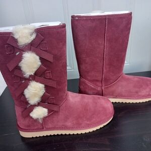 Koolaburra Pink Winter Boots with Bows